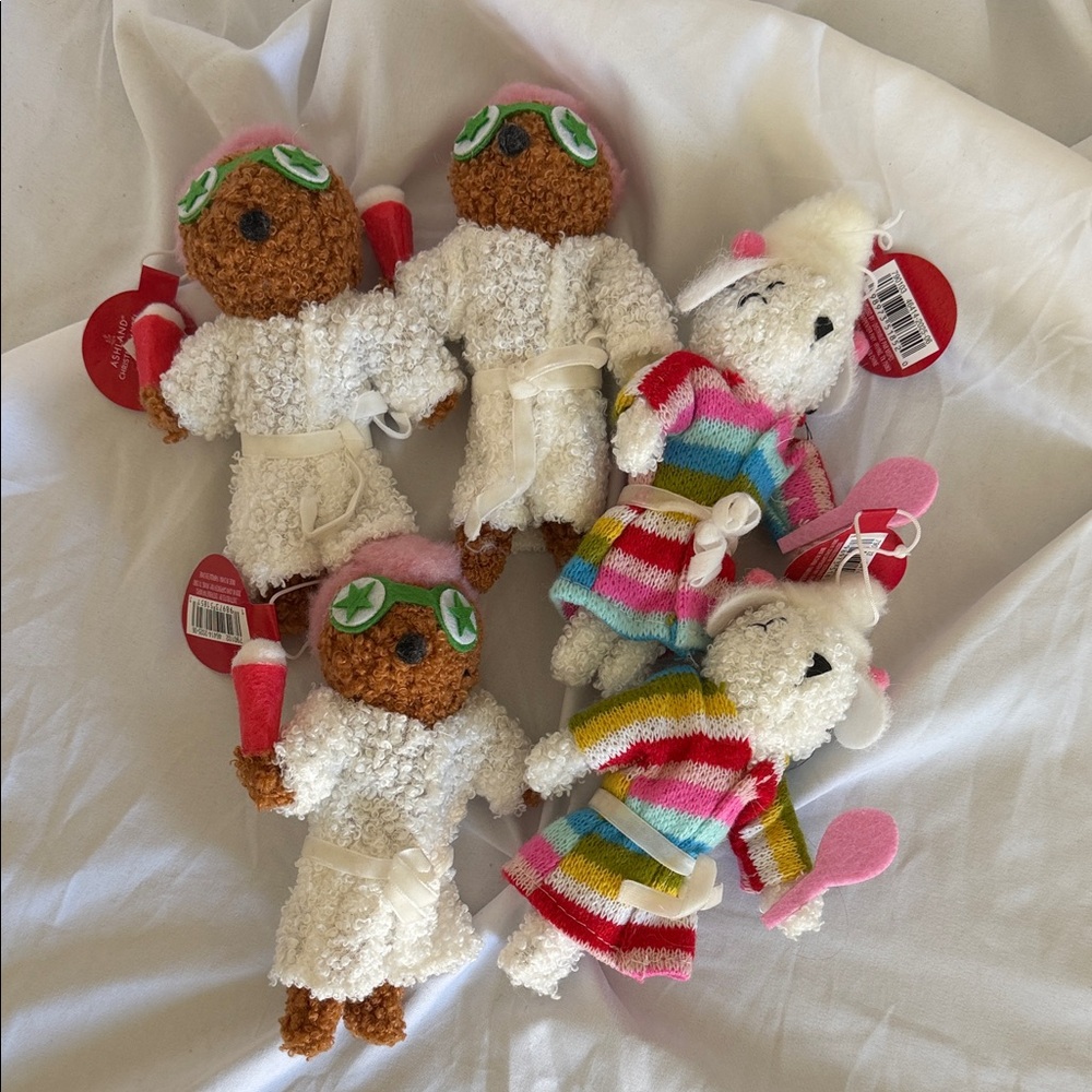 Cozy Spa Day Plush Ornament Set